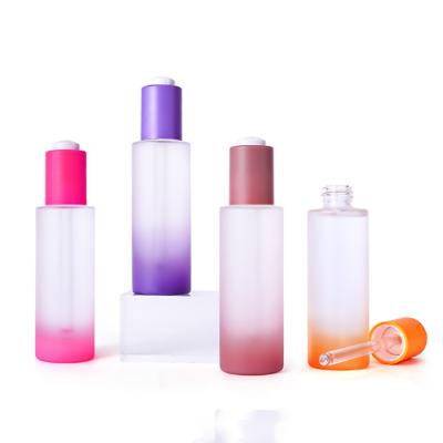 Flat shoulder glass dropper bottle