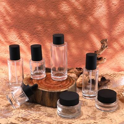 Premium empty skincare glass bottle jar