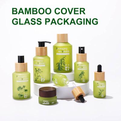 Cosmetic Packaging Slant Shoulder glass bottle Skin Care Set
