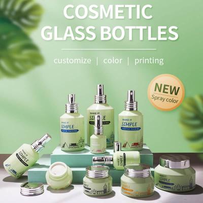 Luxury slant cosmetic glass bottle