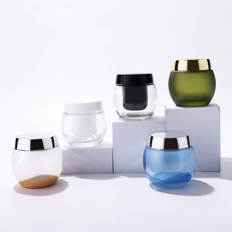 Custom color cream glass jar