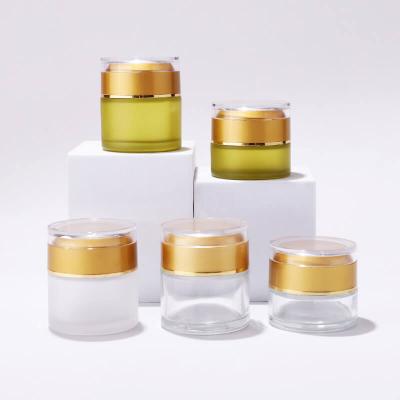 Luxury skincare cosmetic glass jar