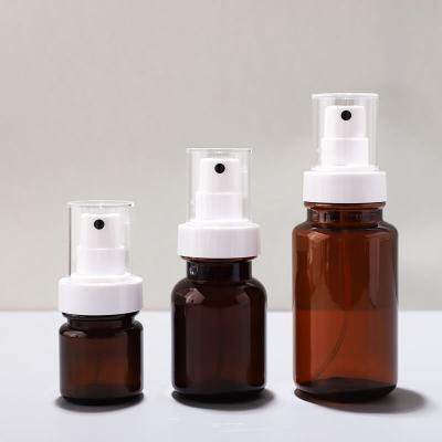 China manufacture amber cosmetic plastic bottle set in skincare