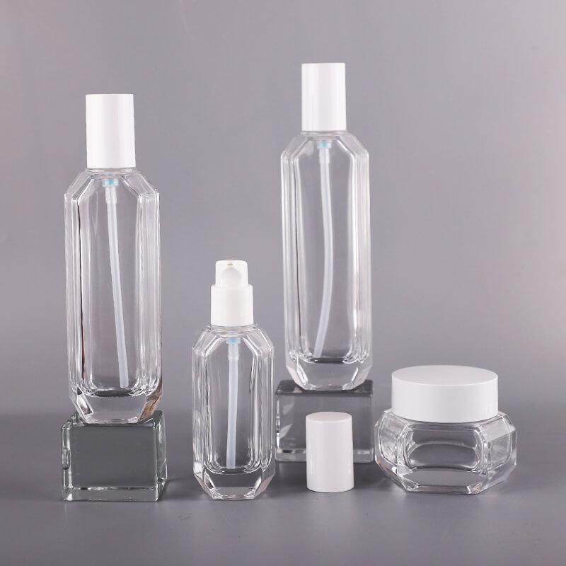 Factory packaging hexagon glass bottle set