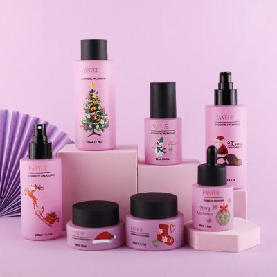 Wholesale cosmetic glsss bottle set packing