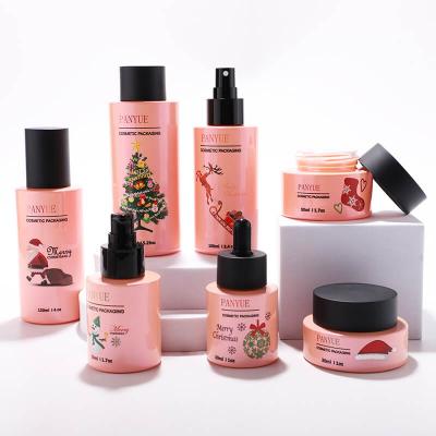 Luxury empty skincare glass bottle set packing