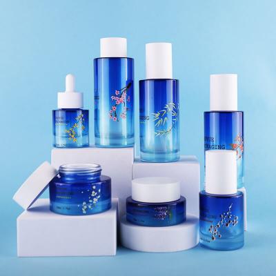 Luxury empty skincare glass bottle set packinG