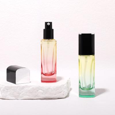 Colorful Square foundation skincare serum glass lotion pump botle