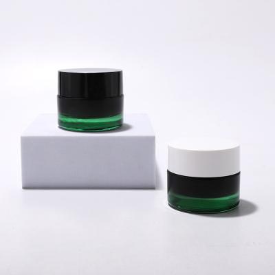 Transparent glass skin cream jar