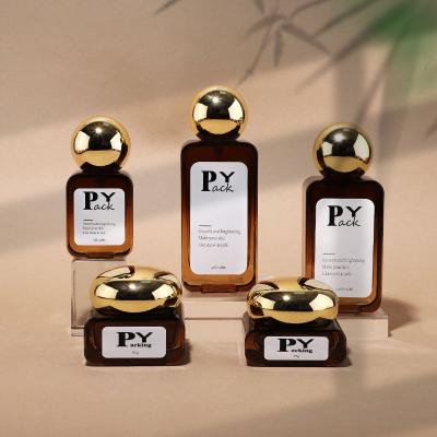 30-120ML Square Glass PUMP Bottle Set