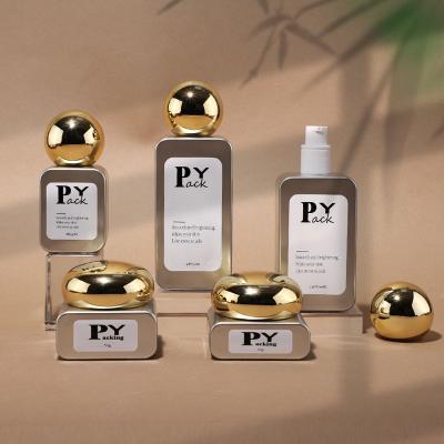 30-120ML Square Glass PUMP Bottle Set with Spherical Lid