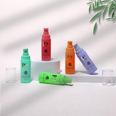 Cylindrical liquid foundation glass bottle with lotion pump