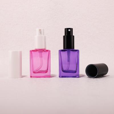 Square colorful glass  pump bottle