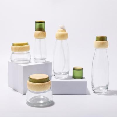 New arrivel wood screw cap glass bottle set