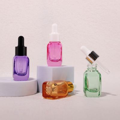 Wholesale Empty Colorful Square dropper glass botle