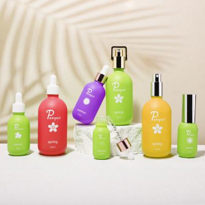 Round shoulder dropper glass bottle set