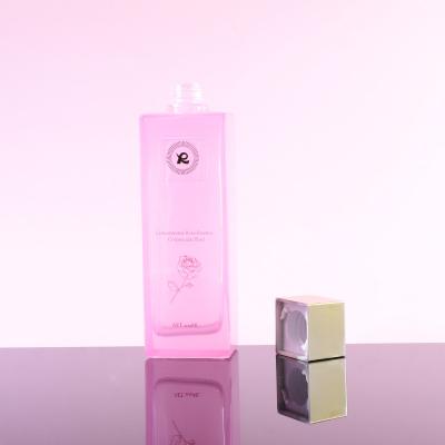 Luxury Square 200ml Toner Containers Packaging Cosmetic Glass Bottle