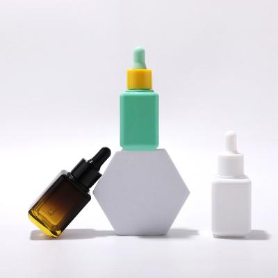 Square colorful glass oil bottle