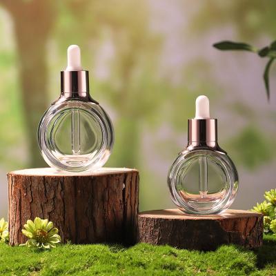 Round skincare cosmetic glass essential iol bottle