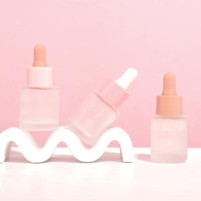 15ml Frosted Pink Essential Oil Glass Bottle with Dropper