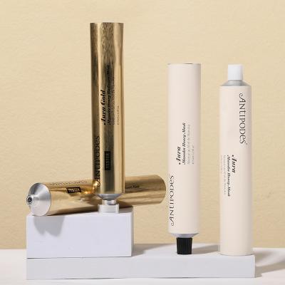 Empty Golden Hand Cream Tube Packaging