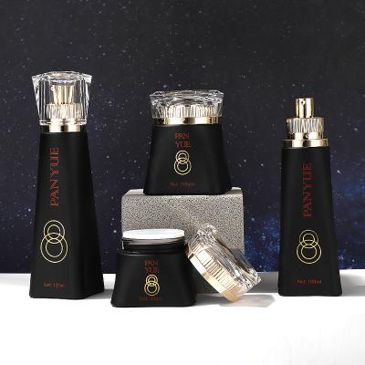 trophy style cosmetic glass bottle set