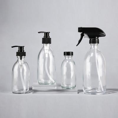 Boston Round Clear Glass Bottle