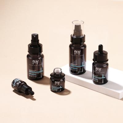 Amber Glass Pump Bottle Set